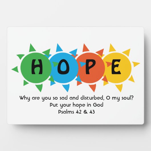 Christliche HOFFNUNG IN DER GOTTEN-Suizidpräventio Fotoplatte (Vorderseite)