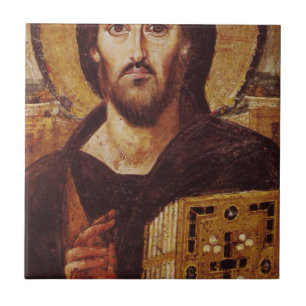 Christliche Ikone Jesuss Christus Pantocrator Fliese