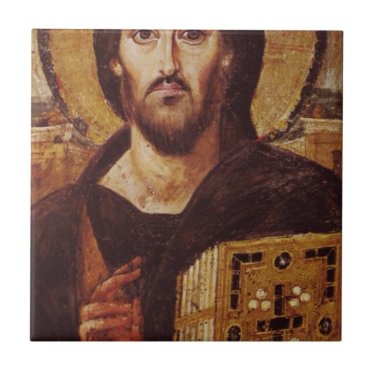 Christliche Ikone Jesuss Christus Pantocrator Fliese (Vorderseite)
