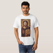 Christliche Ikone Jesuss Christus Pantocrator T-Shirt (Vorne ganz)