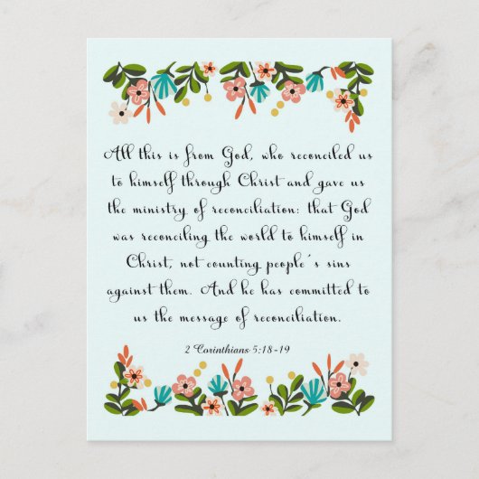 Christliche Inspiration Art-2 Korinthians 5:18-19 Postkarte (Vorderseite)