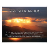 Christliche Inspiration, Gott suchen, Matthew 7-8 Fotodruck (Vorne)