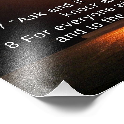 Christliche Inspiration, Gott suchen, Matthew 7-8 Fotodruck (Ecke)