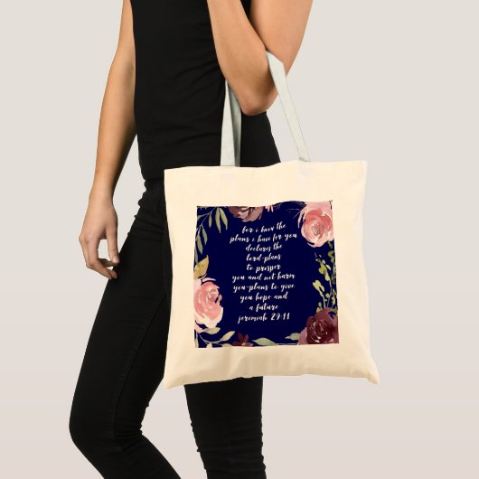 Christliche Inspiration Scripting Tote Bag Tragetasche (Vorderseite (Produkt))