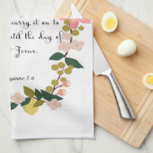 Christliche inspirational Kunst - Philippians-1:6 Geschirrtuch (Viertel Falte)