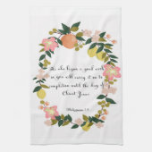 Christliche inspirational Kunst - Philippians-1:6 Geschirrtuch (Vertikal)