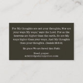 Christliche Inspirationsbibel Religiös Visitenkarte (Rückseite)