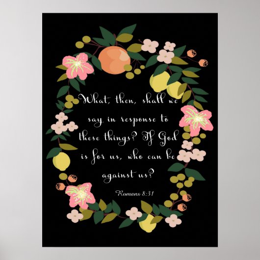 Christliche inspirierende Kunst - Römer 8:31 Poster (Vorne)