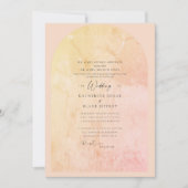 Christliche Invita, künstlerisch rosa und gelb Einladung (Vorderseite)