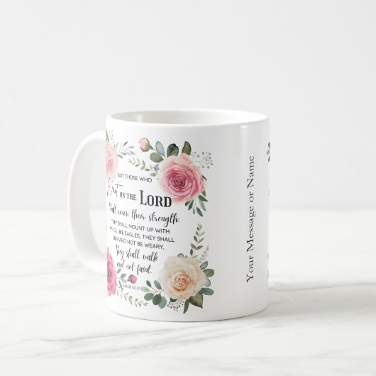 Christliche Isaiah 40:31 Kaffeetasse (Vorderseite Links)