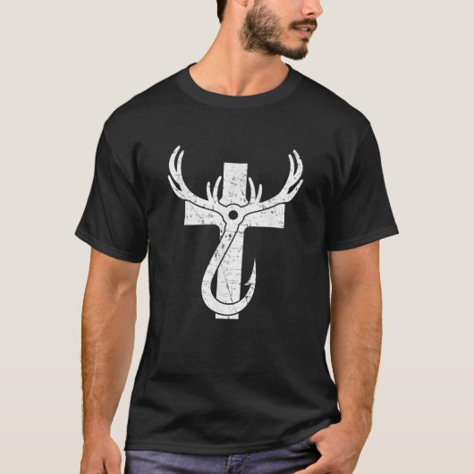 Christliche Jagdfischerei Männer Grunge T-Shirt (Vorderseite)