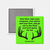 Christliche Jäger-Jagdgenese 27:3 Magnet (Vorderseite/Rückseite)