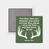 Christliche Jäger-Jagdgenese 27:3 Magnet (Vorderseite/Rückseite)