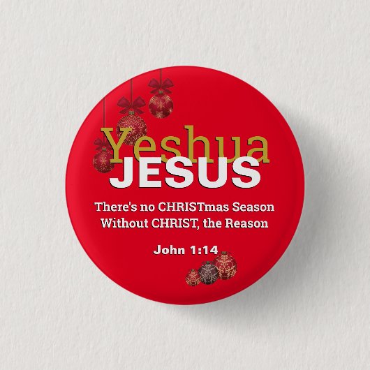 Christliche JESUS GRUND ZEIT Weihnachtskugeln Button (Vorderseite)