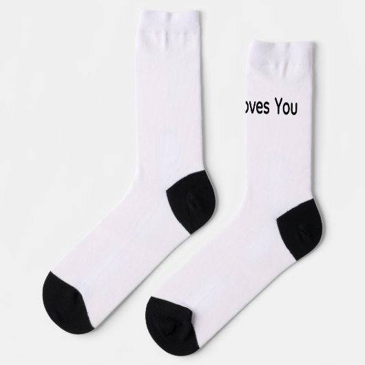 Christliche Jesus liebt dich Crew Socken (Linkes Detail)