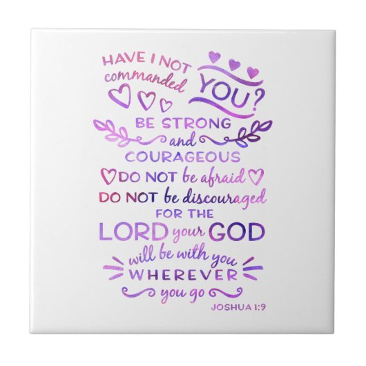 Christliche Joshua-1:9 Fliese (Vorderseite)
