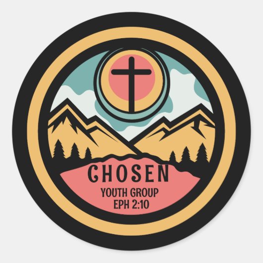 Christliche Jugend Runder Aufkleber (Vorderseite)