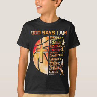 Christliche Jungen Baseball Gott sagt Religiöse Gr T-Shirt