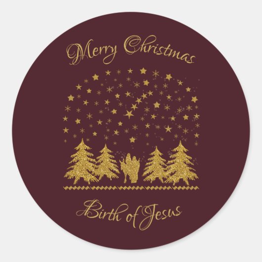 Christliche Jungfrau Mary, St. Joseph, Jesus Runder Aufkleber (Vorderseite)