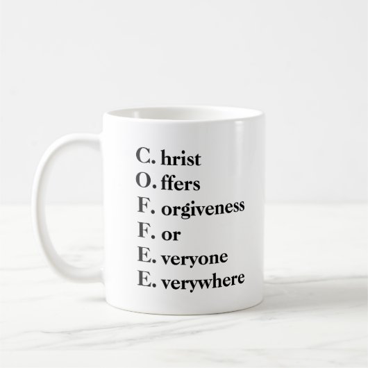 Christliche Kaffee-Tasse Kaffeetasse (Links)