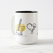 Christliche Kaffeetasse mit dem Wort Glaube 15oz (Vorderseite Links)