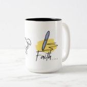 Christliche Kaffeetasse mit dem Wort Glaube 15oz (VorderseiteRechts)