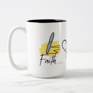 Christliche Kaffeetasse mit dem Wort Glaube 15oz