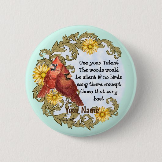 Christliche Kardinäle Talent Button (Vorderseite)