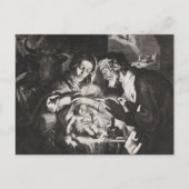 Christliche katholische Weihnachtskrippe Szene Man Feiertagspostkarte (Vorderseite)