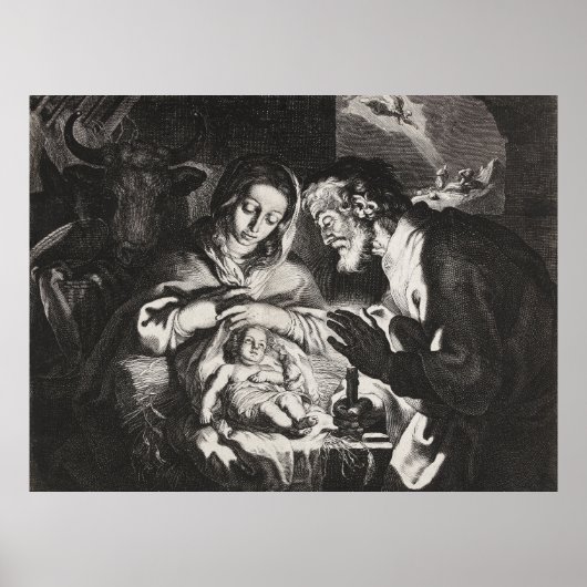 Christliche katholische Weihnachtskrippe Szene Man Poster (Vorne)