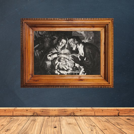 Christliche katholische Weihnachtskrippe Szene Man Poster