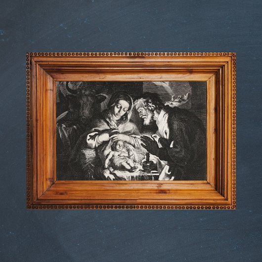 Christliche katholische Weihnachtskrippe Szene Man Poster