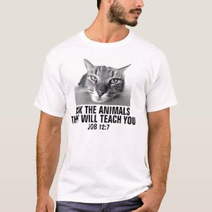 Christliche Katzen-T - Shirts, Job-12:7 T-Shirt