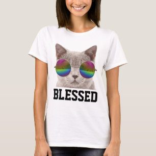 Christliche KatzenT - Shirt, BLESSED T-Shirt