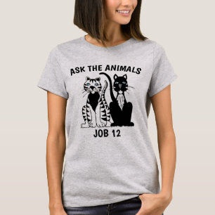Christliche KatzenT - Shirt, FRAGEND TIERE T-Shirt