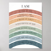 Christliche Kinder boho Regenbogenbestätigung Poster (Vorne)