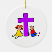 Christliche Kinder Keramikornament (Hinten)