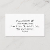 Christliche Kirche mit weißem Lichtkreuz Visitenkarte (Rückseite)