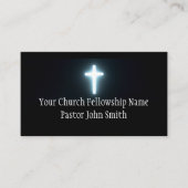 Christliche Kirche mit weißem Lichtkreuz Visitenkarte (Vorderseite)