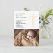 Christliche Kirche Taufe Baby Foto Religiös Einladung (Stehend Vorderseite)