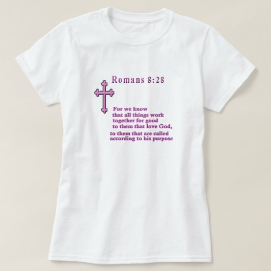 Christliche Kleidung des Römer-8:28 T-Shirt (Design vorne)