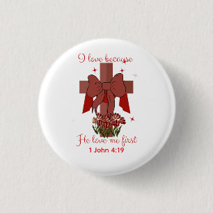 Christliche Kokette Kreuz Bibelvers Valentinstag  Button