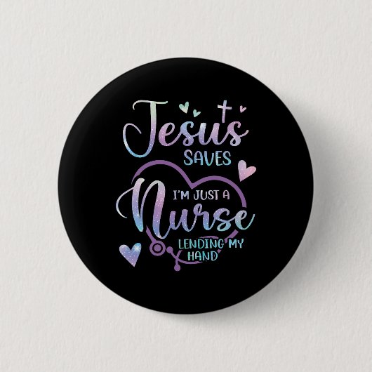 Christliche Krankenpflegerin Jesus Button (Vorderseite)