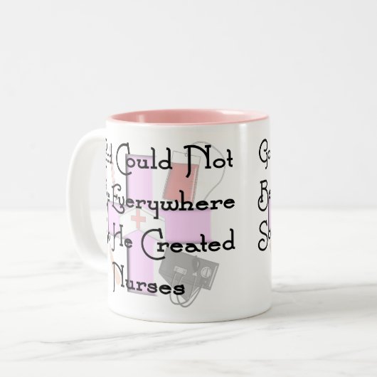 Christliche Krankenschwester-Geschenk-"Gott könnte Zweifarbige Tasse (Vorderseite Links)