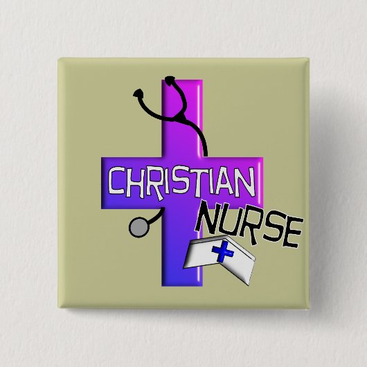Christliche Krankenschwester-Geschenke Button (Vorderseite)