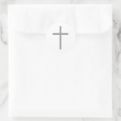 Christliche Kreuz-Silber-Runde Runder Aufkleber (Tasche)