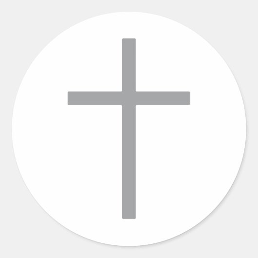 Christliche Kreuz-Silber-Runde Runder Aufkleber (Vorderseite)