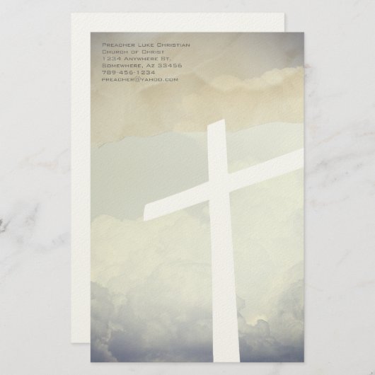 Christliche Kreuzblockade bei Wolken Briefpapier (Vorne/Hinten)