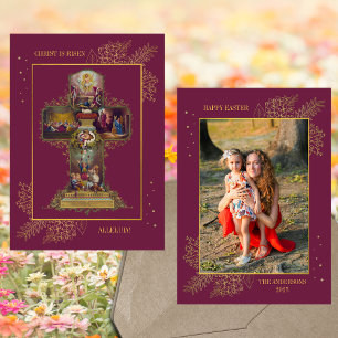 Christliche Kreuzerholung Familie Foto Ostern Feiertagskarte