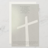 Christliche Kreuzgehärte auf Grau Briefpapier (Vorne/Hinten)